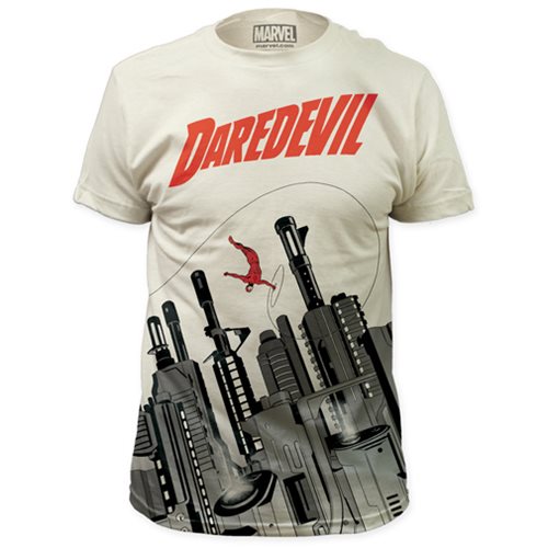 Daredevil Gun City Big Print White T-Shirt
